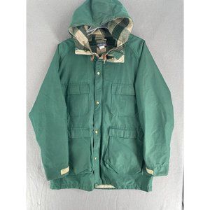Vintage Lands End Jacket Mens Large Weatherproof Flannel Lined Winter Long Coat